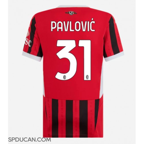 Zenski Nogometni Dres AC Milan Strahinja Pavlovic #31 Domaci 2024-25 Kratak Rukav